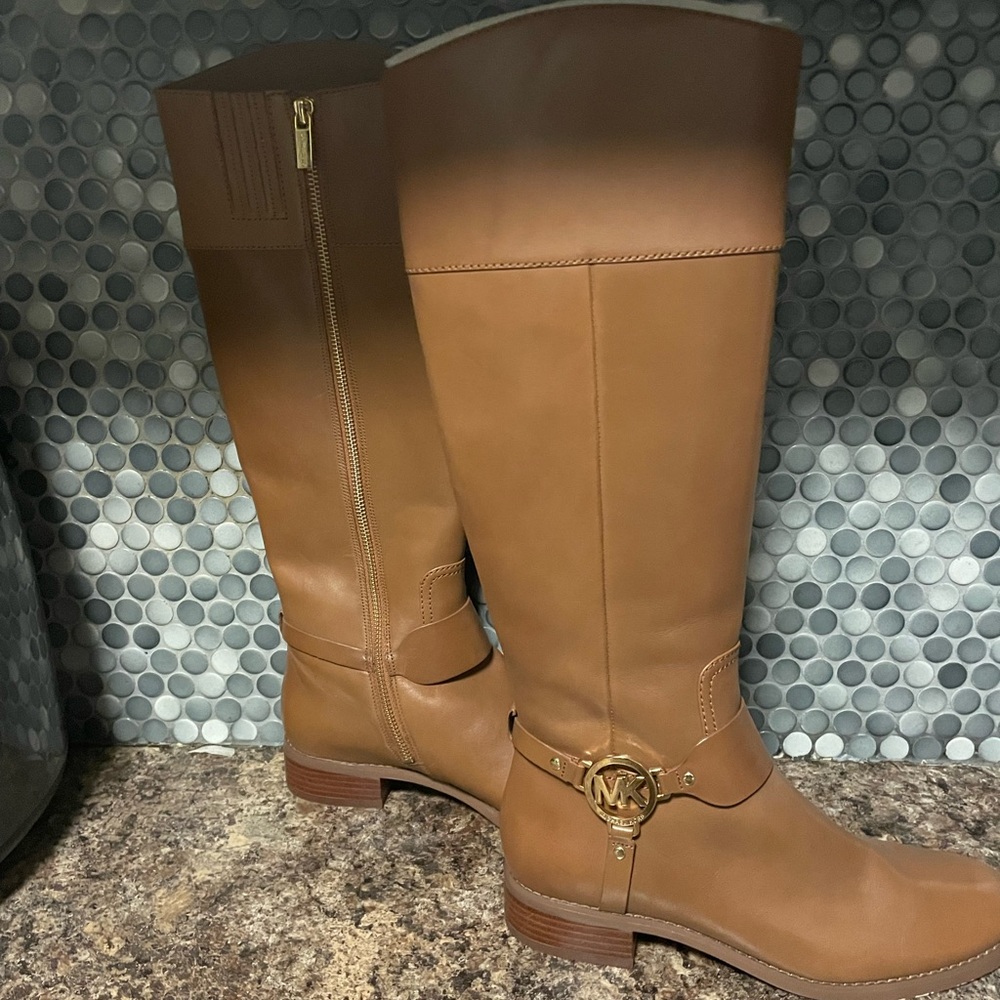 MK brown knee high boots